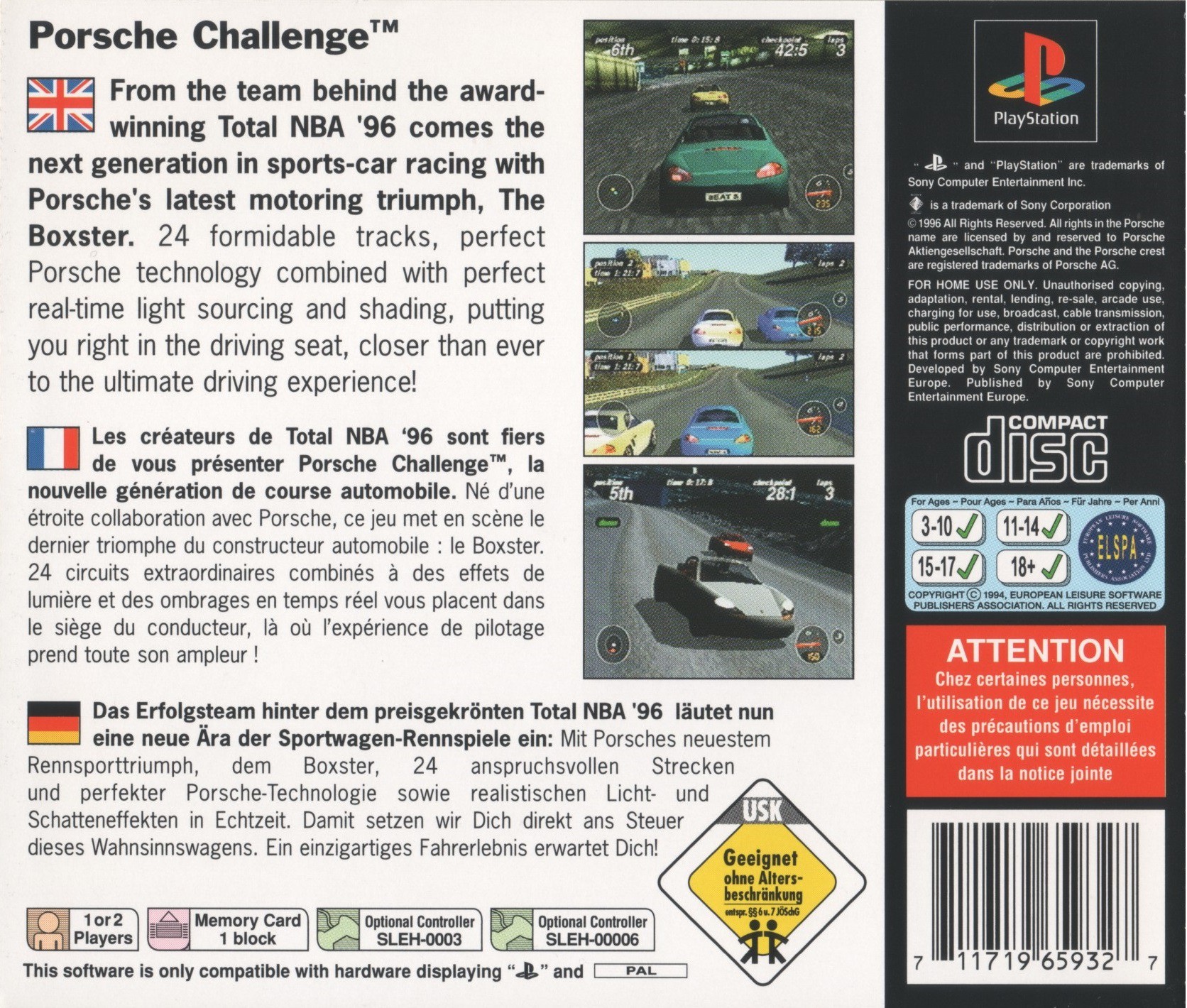 Porsche Challenge - Playstation 1 Games - 2