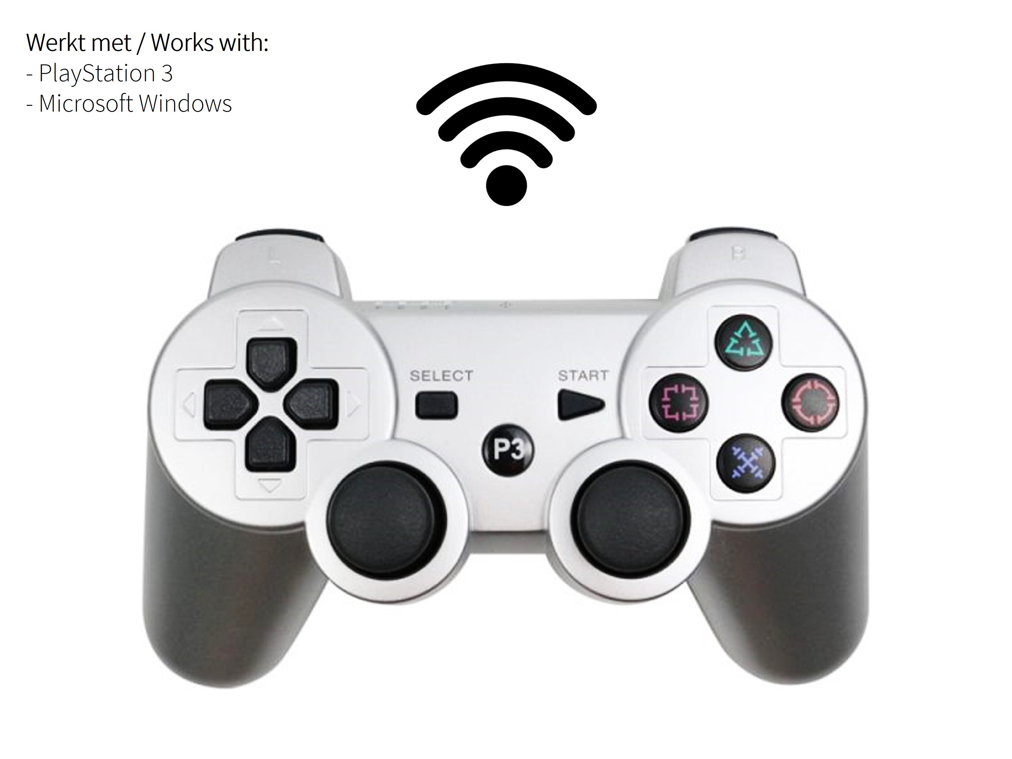 Nieuwe Wireless Controller voor Playstation 3 - Zilver - Playstation 3 Hardware - 3