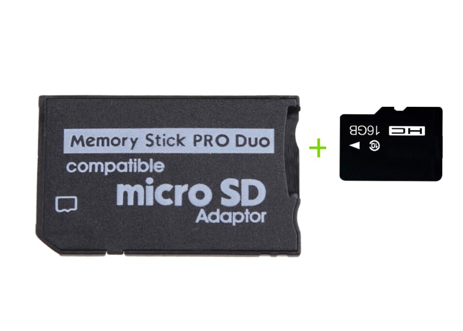 Micro SD Kaart 16GB + Pro Duo Adapter