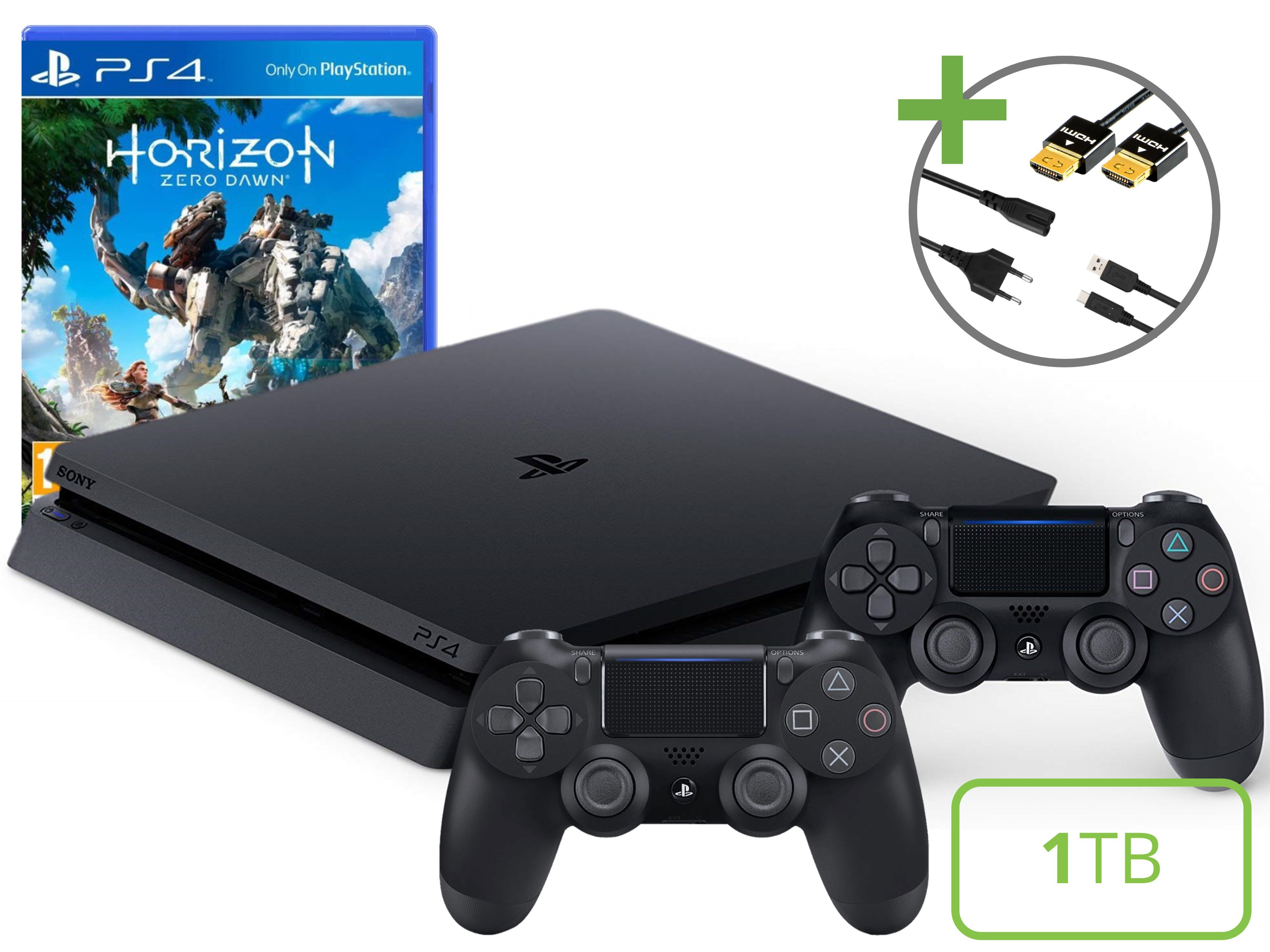 Sony PlayStation 4 Slim Starter Pack - 1TB Two Player Horizon Edition - Playstation 4 Hardware