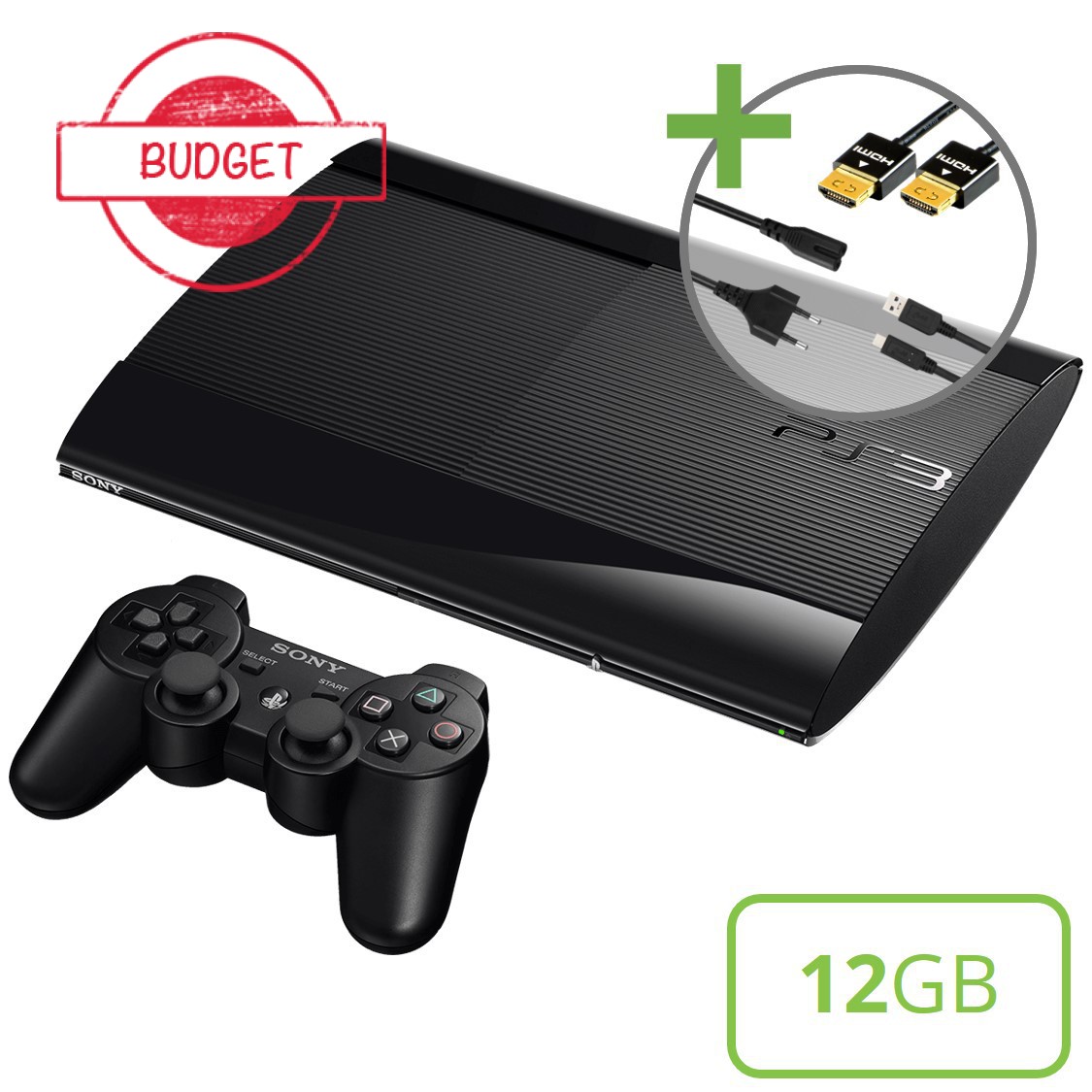 Sony PlayStation 3 Super Slim (12GB) Starter Pack - DualShock Edition - Budget - Playstation 3 Hardware