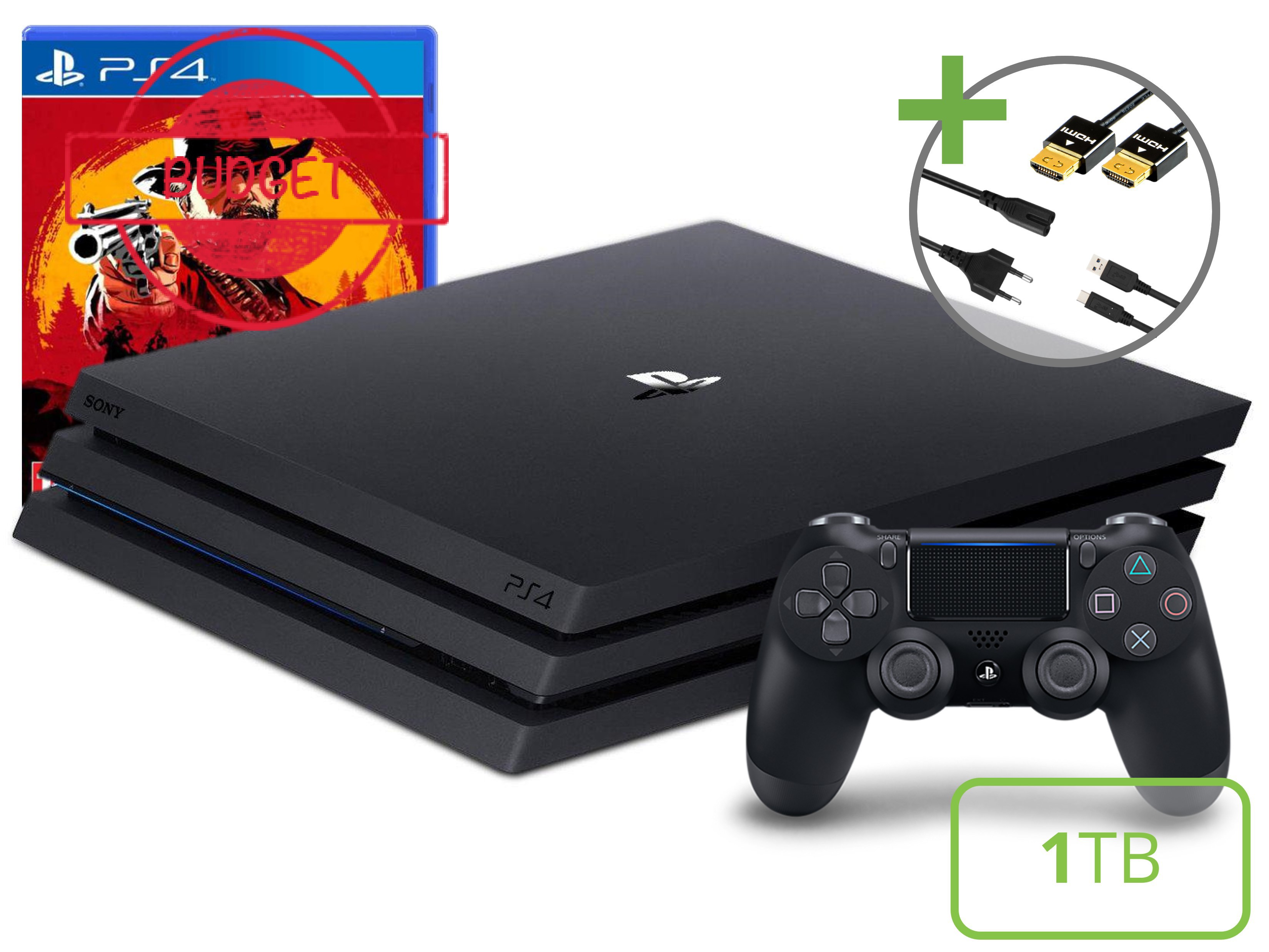 Sony PlayStation 4 Pro Starter Pack - 1TB Red Dead Redemption 2 Edition - Budget Kopen | Playstation 4 Hardware