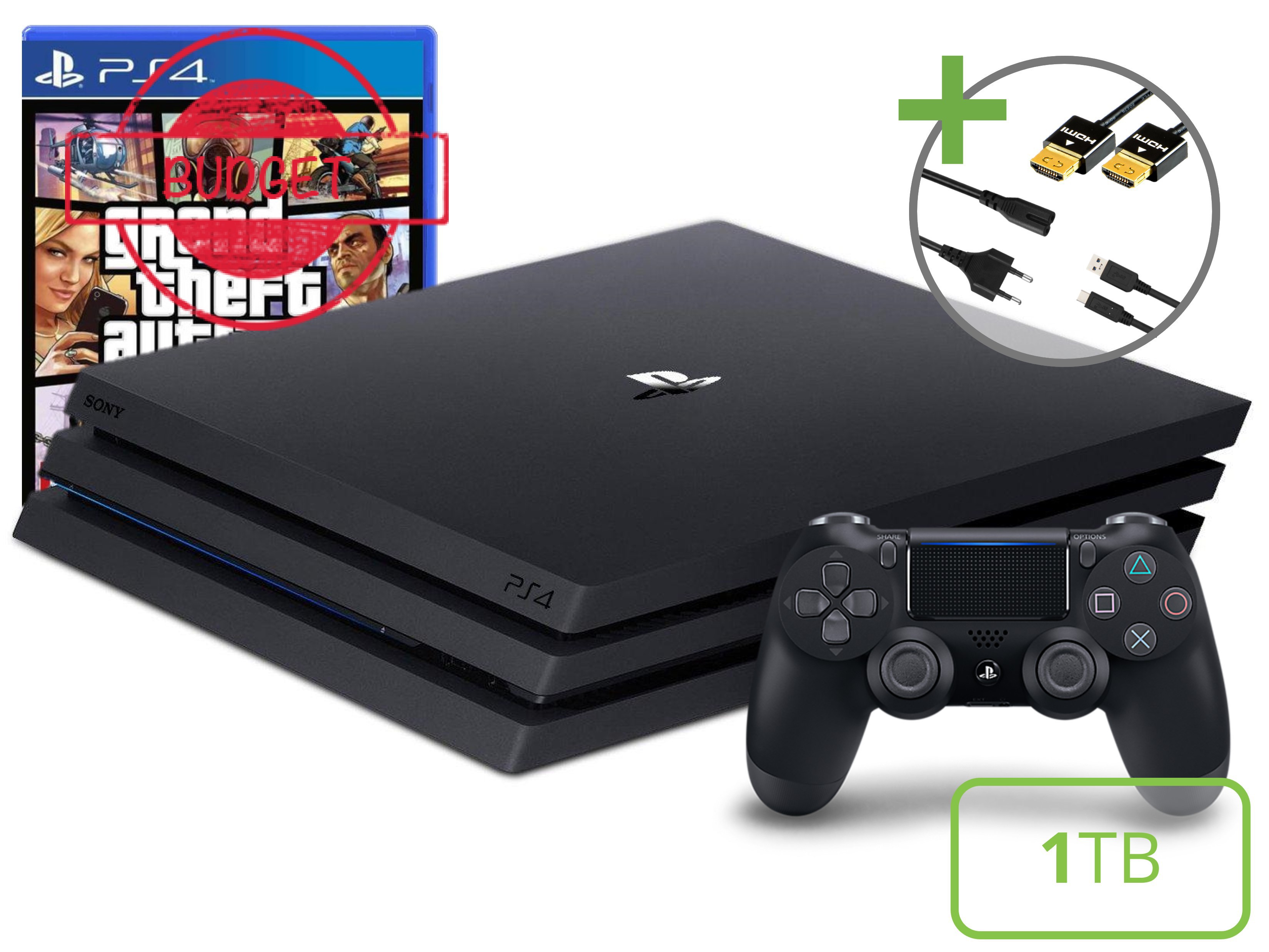 Sony PlayStation 4 Pro Starter Pack - 1TB Grand Theft Auto V Edition - Budget Kopen | Playstation 4 Hardware