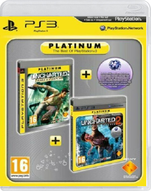 Uncharted Drake's Fortune + Uncharted 2: Among Thieves (Platinum) - Playstation 3 Games